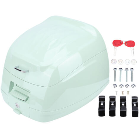 Coffre de moto 32 L étanche, boîte arrière, porte-bagages avec système de verrouillage antivol pour vélos et scooters électriques, vert