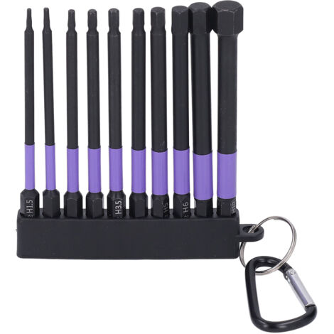 Jeu d'embouts à percussion en acier allié TS2, 4 pouces, 100mm, tournevis magnétique haute résistance avec Base, 10 pièces (1/5)