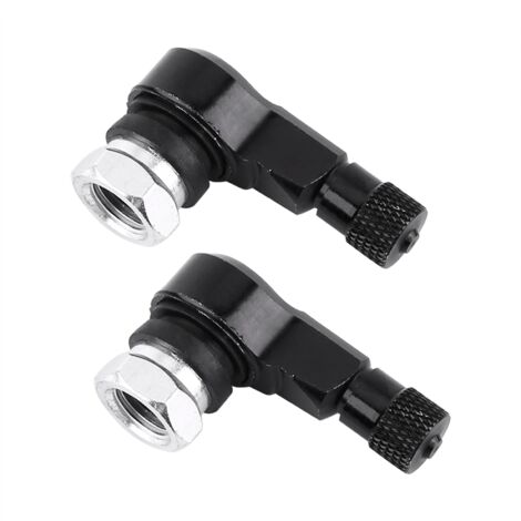 Roues universelles en aluminium pour moto, 2 pièces, 11.3mm, bouchons de tiges de Valve de pneu, noir à 90 degrés (1/5)