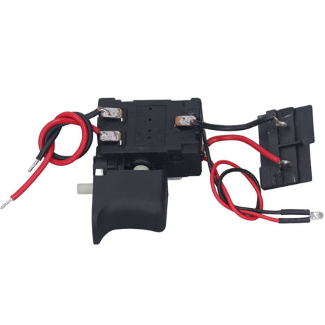 Interrupteur de déclenchement de perceuse sans fil, contrôle de vitesse de remplacement CW CCW réglable avec petite lumière pour Machine Da Yi 12V 7.2  24VDC 16A