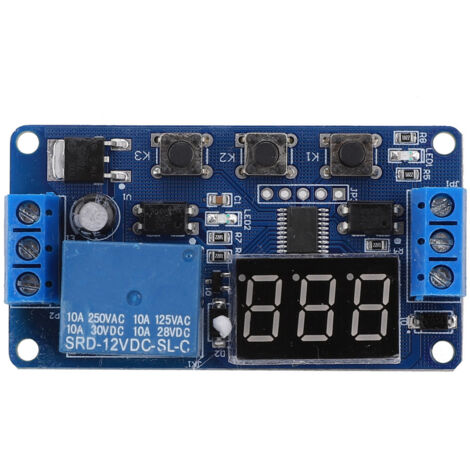 Module de Cycle marche/arrêt de relais temporisé DC12V, affichage numérique LED, minuterie de commande, déclencheur de commutateur (1/5)