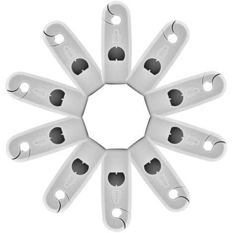 Système EAS de verrouillage à crochet de magasin, antivol, sécurité du fret (blanc), 10 pièces (1/5)