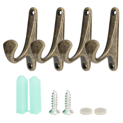 4 ensembles de crochets à vêtements en alliage de Zinc, porte-serviettes mural, porte-manteau, organisateur de maison (SPN0001 noir marron Bronze) (1/5)