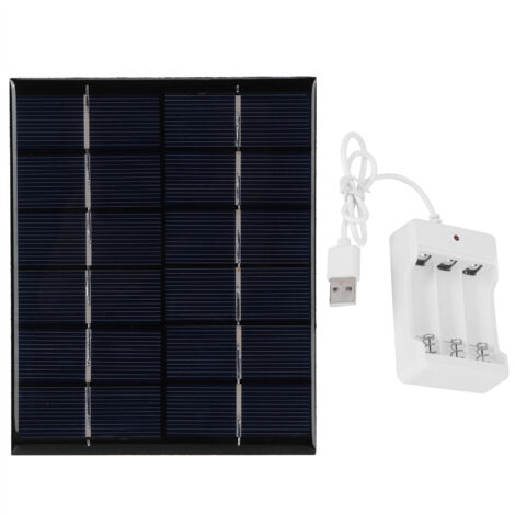 Panneau d'énergie solaire 2W 6V, avec chargeur de batterie AA, pour projet scientifique, produit de bricolage (1/5)