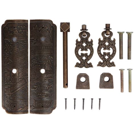 Poignée de tiroir antique en laiton, magnifiquement gravée, haute dureté, pour armoire à livres, commode, armoire (1/5)