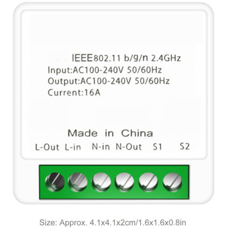 Interrupteur d'éclairage intelligent PCV WiFi APP télécommande bricolage marche et arrêt pour Tuya 16A blanc (1/5)