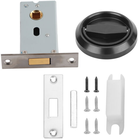 Serrure de porte en acier inoxydable avec anneau de traction pour poignée, tiroir, placard, porte noire (1/5)