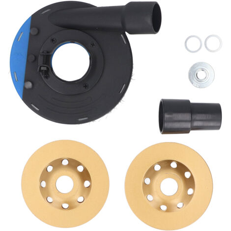 Carénage anti-poussière de 4 pouces pour meuleuse d'angle de 100mm 115mm avec 2 meules de polissage de pierre bleu noir (1/5)