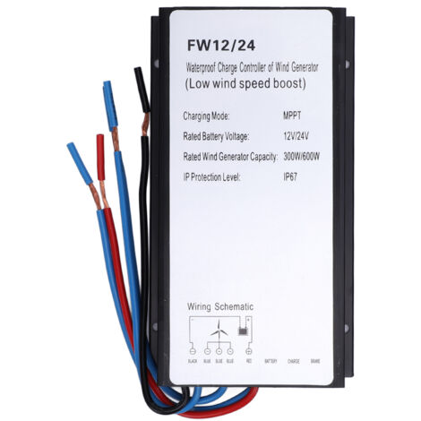 Contrôleur de Charge d'éolienne MPPT 12V 24V 300W 600W, régulateur de générateur IP67 résistant à l'eau
