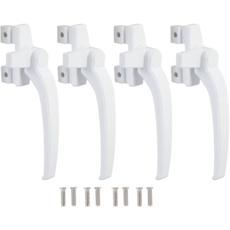 Poignée de fenêtre en alliage d'aluminium, 4 pièces, serrure pour porte coulissante interne et externe, verticale, horizontale, main droite, blanche (1/5)