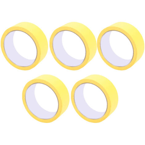 5 pièces ruban de masquage 35mm x 20m facile à déchirer imperméable à l'eau inscriptible peintres pour mur Auto maison peinture jaune (1/5)