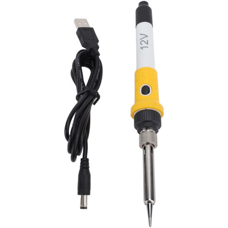 Fer à souder électrique blanc DC 12V, poignée isolée en Silicone, Clip de voiture Portable pour la réparation (1/5)