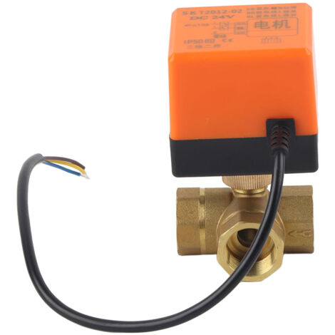 Vanne à bille en laiton, vanne motorisée à 3 voies fiable et durable, pratique, économe en énergie, pour système de contrôle de l'eau, bobine de ventilateur de climatisation (1/5)