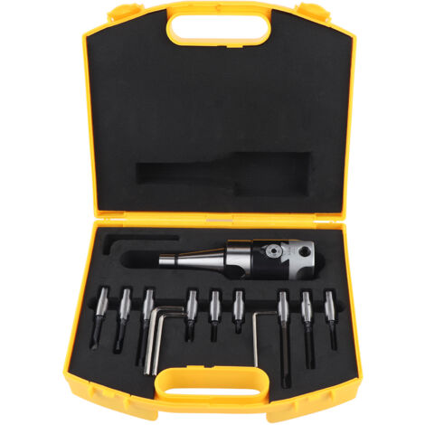 Ensemble de fraises à aléser, Kits d'outils de fraisage CNC en acier au carbone avec boîte de rangement NT30-F1-12-9PCS