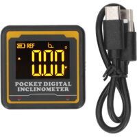 Nannigr Buscador de ángeles digital ultra pequeño nivel magnético, cubo de ángulo recargable, medidor de inglete de sierra de mesa, inclinómetro electrónico transportador de 4 x 90 grados, herramienta