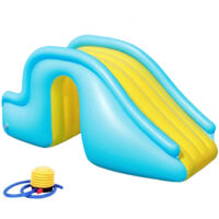 Toboggans gonflables, toboggans de piscine, fournitures pour piscine d'été, jouets aquatiques pour enfants, bleu + pompe gonflable