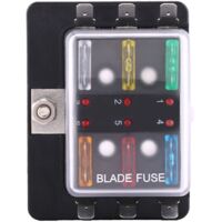 Support de bloc de bote à fusibles à lame de Circuit à 6 voies avec Kit de voyant d'avertissement LED pour voiture Van Boat Marine