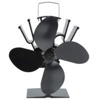 Ventilateur Poele à Bois, 4 Pales Démarrage Opération Silencieuse Ventilateur de Poele, pour Foyer Poele a Granule Foyer à Bois et Poêle à Bois