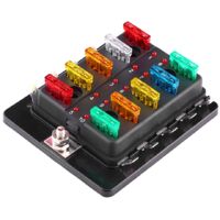 Support de bloc de bote à fusibles à lame de Circuit à 10 voies avec Kit de voyant d'avertissement LED pour voiture Van Boat Marine