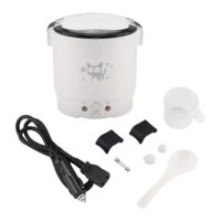 Cuiseur de Riz, Cuiseur à Riz de Voiture 200W, Rice Cooker Capacité 2/3L, Cuiseur de Riz électrique Portable Multifonctionnel, Maintient au chaud, Cuve antiadhésive, pour Voiture 12V 24V 220V (2L