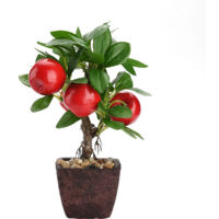 Bonsai Lemon Tree, Vivid Faux Fruit Pot for Home Table Desk Office Bathroom Decor Photo Props (220309TW06-2)