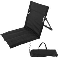 Outdoors Lounger Park Beach Chair Chaise longue de plage pliante portable pour adultes avec dossier réglable Noir