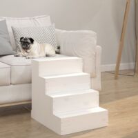 Escalier pour animaux de compagnie Blanc 40x49x47cm Bois de pin