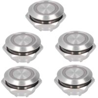 5 pièces interrupteur à bouton-poussoir momentané en métal réinitialisation automatique Ultra mince étanche avec LED 19mmDC3 6V vert