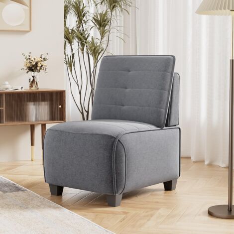 Fauteuil Crapaud En Velours - Dossier Aile Unique - Pieds En Bois Massif - Confort Rembourré - Pour Salon Ou Chambre - Noir - 6