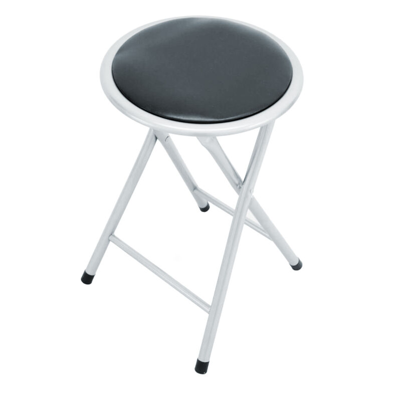 GMMH Sgabello Pieghevole Portagiocattoli 49x31x31 Cm – Bianco Ecopelle, Carico 150kg - 2