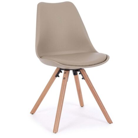 Set 4 Sedie Scandinave Pelle Tortora Moderna da Interno - FIO - Colore: Nero (1/5)
