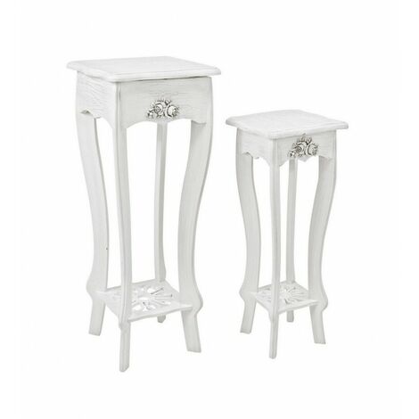 Porta Lampada Legno Bianco Rustico da Interno - BLAINE (1/5)