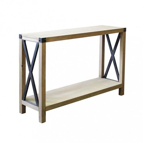 Consolle D'Ingresso Lola Home In Metallo E Legno - 80x75x30 Cm, Stile Industriale - Foto 12