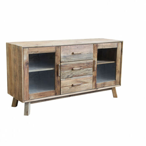 Cassettiera 3 Cassetti Pino V2 - Credenza Moderna Antracite/cemento 56x86.5x36cm - Foto 9