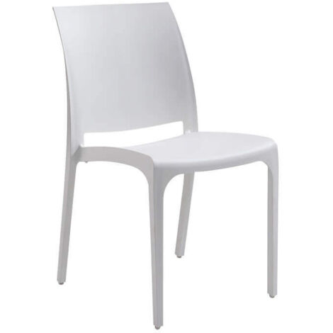 Sedia da Giardino in Polipropilene cm 46x54x80 - VOLGA - Colore: Bianco (1/3)