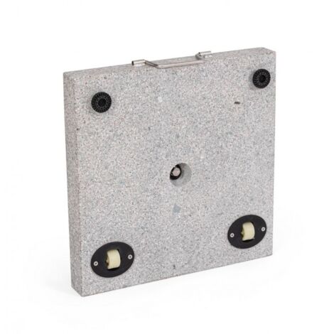 Base Per Ombrellone In Granito Con Ruote, 30 Kg, Grigio, Diametro 45 Cm, Adattatore Per Pali 38/48 Mm