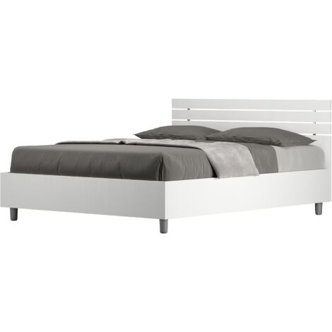 Letto alla Francese - ANKEL - Dimensione Rete: 140x190 - Colore: Bianco Frassino - Tipologia Letto: Con Rete e Contenitore - Tipologia Testata: Testata Dritta (1/5)