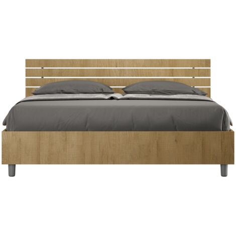 Letto Matrimoniale - ANKEL - Colore: Quercia Natura - Tipologia Letto: Con Rete e Contenitore - Tipologia Testata: Testata Dritta - Dimensione Rete: 160x190 (1/5)