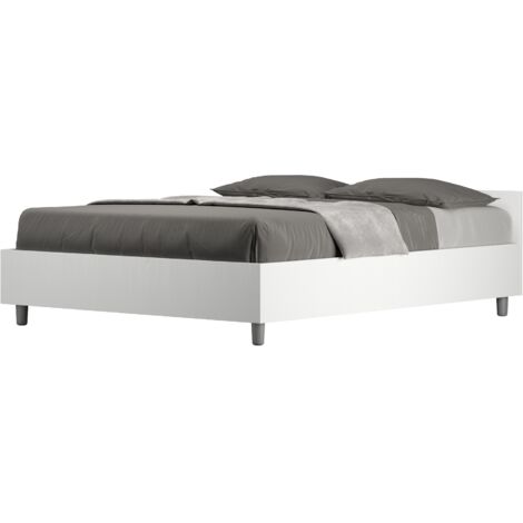 Letto alla Francese - NUAMO - Tipologia Letto: Con Rete e Contenitore - Colore: Bianco Frassino - Dimensione Rete: 140x190 (1/5)
