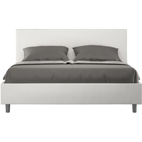 Letto Matrimoniale rivestito in Microfibra - ADELE - Colore: Sabbia - Dimensione Rete: 160x190 - Tipologia Letto: Con Rete e Contenitore (1/5)