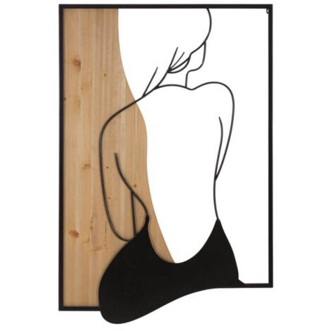 Decorazione Parete Muro Bellezza Ferro e Legno cm 60X2X90 - BEAUTY