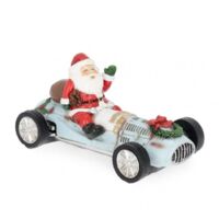 Decorazione Jaime Babbo Natale con macchina azzurra