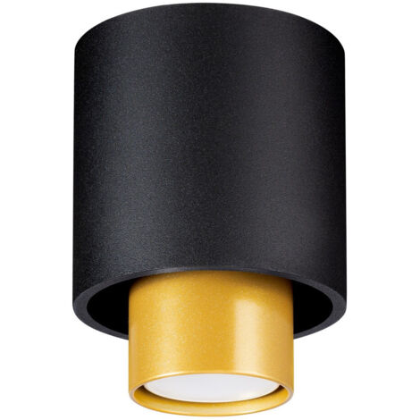 Sollux Lighting Nesi Downlight monté en surface, noir, or, 1x GU10 (1/5)