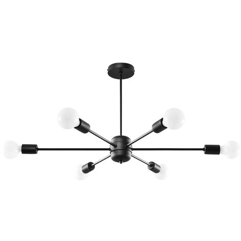 Lustre Lango acier 6xE27 Sollux (1/5)
