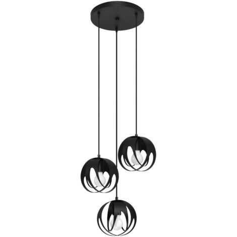 Sollux Lighting Tulos Plafonnier suspendu Cluster, noir, 3x E27 (1/5)