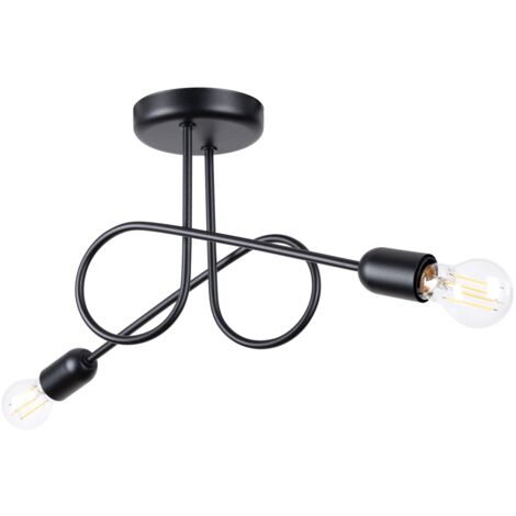 Lustre Loop acier 2xE27  57cm Sollux (1/5)