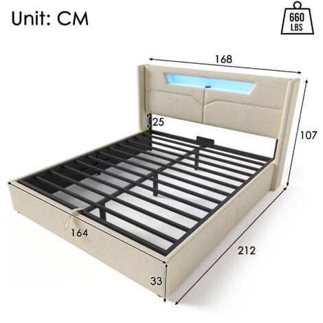 ZHOMGG Lit Rembourré En Velours Moderne, Lit De Rangement