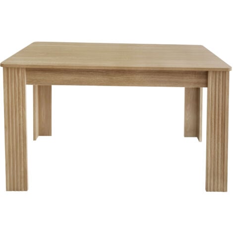 Table de salle à manger, table à quatre pieds, en bois, chêne, rectangulaire, 116x65x75cm, naturel