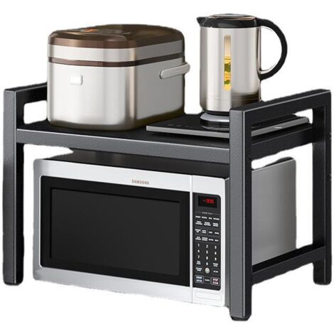 Support de rangement rétractable pour cuisine, Double couche, pour cuiseur à riz, pour micro-ondes (1/5)