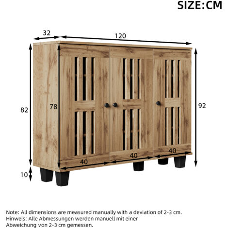 Meuble à chaussures style art déco 2 portes 3 étagères niche